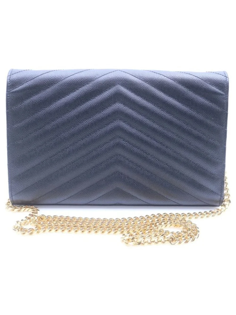 ★SOLD★ Saint Laurent Paris Envelope Chain Wallet Black Leather - Picture 2 of 6